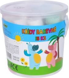 Farvede fortovskrider i spand, 15 stk.