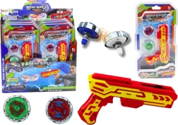 Affyringspistol med 2 metalgyroskoper med lys – rød