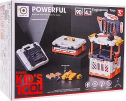 Børnearbejdsbord 4-i-1 med værktøj, 90 dele