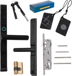 Smart dørlås med tastatur, fingeraftryk og kort