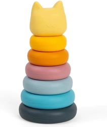 Silikone stabelbar legetøj formet som en kat