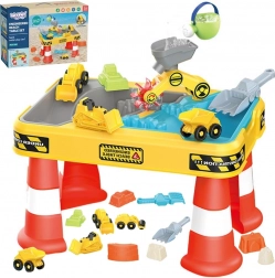 Woopie bord-vand- og sandbord 2-i-1 byggesæt med 12 dele og 4 små biler