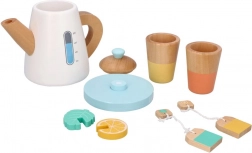 Træsæt til te med kande og krus