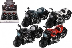 Mini motorcykel metal/plast med træk-op funktion - 4 farver