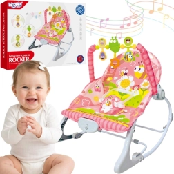 Woopie Baby lyserød vibrerende babyskråstol med legebøjle