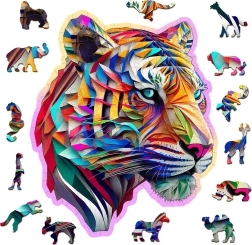 Træpuslespil farverig tiger 150 brikker WOODEN CITY