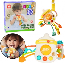 Sensorisk legetøj rangle og bidering i form af flaske 3-i-1