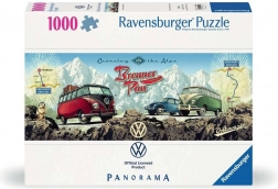 RAVENSBURGER panoramapuslespil over Alperne med VW, 1000 brikker