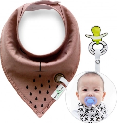 Brunt babyhalstørklæde/savlesmæk med sutteholder