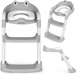 Toiletsæde til børn med trappe og stige, blå, ECOTOYS