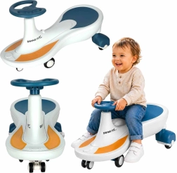 Gravitationsløbecykel til børn Swing Fix S4 med LED-hjul og musik – Blå-hvid
