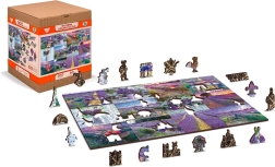 Træpuslespil WOODEN CITY Lavendel-Frankrig 2-i-1, 300 brikker