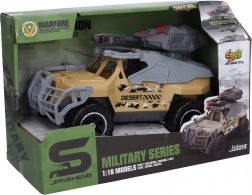 Militærbil med kanon og lys- og lydeffekter