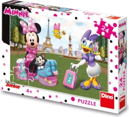 Puslespil Minnie og Daisy i Paris 24 brikker