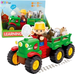 Interaktiv børnetraktor med trailer og dyr med lys og lyde FARMER FUN TRUCK