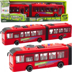 Ledbus 1:16 med lys, lyde og åbningsbare døre – rød