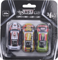 Metalbil med tilbagespænding – sæt med 3 stk.