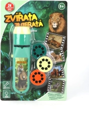 Lommelygte og projektor med dyr til børn