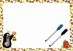 Dobbeltsidet tavle A4 med tuscher - Muldvarpen