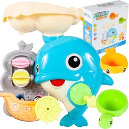 Badlegetøj delfin med gul ske og fiskeske