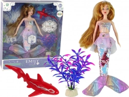 Dukke Emily havfrue med tilbehør pink