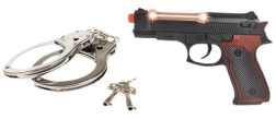 Politipistol med håndjern