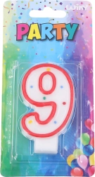 Fødselsdagslys Tal 9 Rød