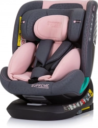 Autostol CHIPOLINO Supreme i-Size 40–150 cm med ISOFIX og drejelig base 360° – Flamingo