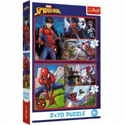 Puslespil 2x70 - Edderkoppehistorier Disney Marvel Spiderman