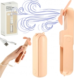 Mini sammenklappelig bordventilator med USB pink