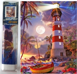 Diamantmaleri Fyrtårn 30x40 cm