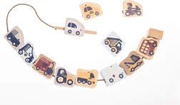 Cubika pastel snorelege med transportmidler – træ snorsæt