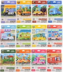 Sjovt puslespil med transportmotiv