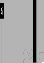Dagbog A6 uge 2025 grå PASTELINI