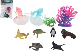 Sæt med havdyr og koraller