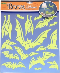 Selvlysende vægklistermærker Flagermus Halloween 38 × 31 cm