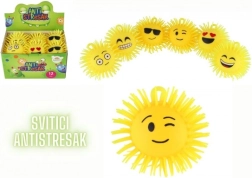 Antistress silikonebold smiley 8 cm med lys