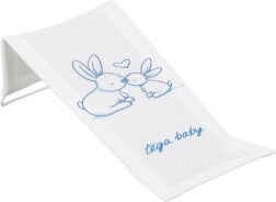 Stofliggestol til babybadekar med kaniner, hvid