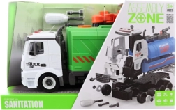 Skruesammen skraldebil med batterier og friktionsdrev