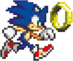 Jixelz Remix plastik pixel art puslespil Sonic og gyldne ring