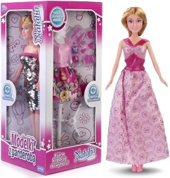 Modeldukke med garderobe 29 cm