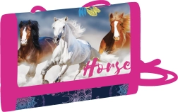 Børnetekstilpung med hestemotiv og velcrolukning