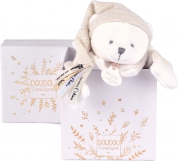 Doudou gavesæt – plysbamse krammefilt med hue, beige 25 cm