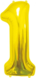 Folieballon tal 1 guld GoDan 85 cm