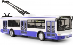 Trolleybus med tjekkiske holdepladsannonceringer 28 cm blå