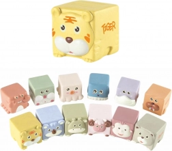 Sæt med bløde sensoriske klodser med dyr, 12 stk.