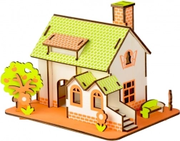 Woodcraft træ 3D-puslespil grønne hus