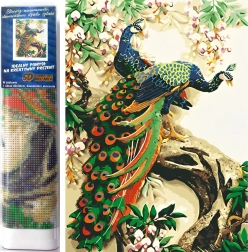 Diamantmaleri Ædel påfugl 30 × 40 cm