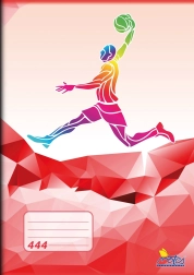 Skolehæfte A4 linjeret 8 mm, 40 ark – motiv Sport