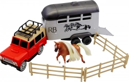 Royal Breeds - Hest 10 cm med bil og trailer 35 cm